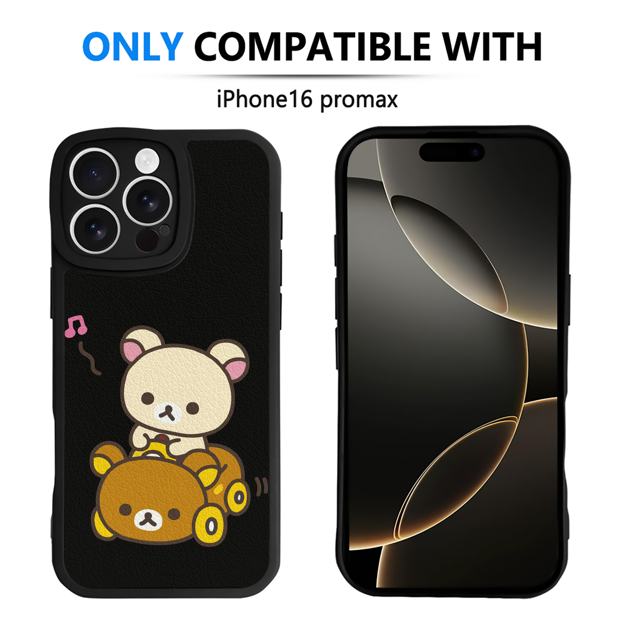 （画像用） リラックマ リラックマ キイロイトリ Rilakkuma Korilakkuma Kiiroitori 【iPhone 16シリーズ対応】シリコンスマホケース（レザー調） 材質：シリコン
